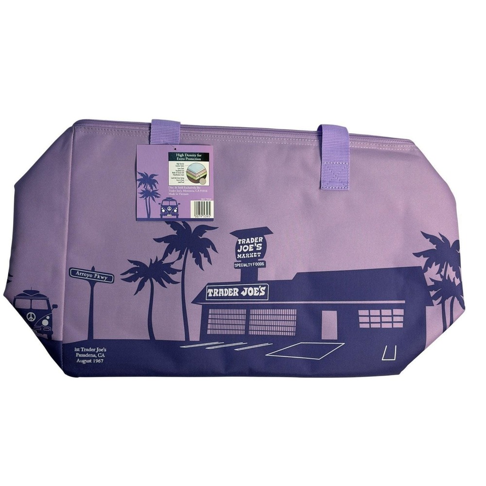 Trader Joes Large Insulated Cooler Bag Purple New with Tag